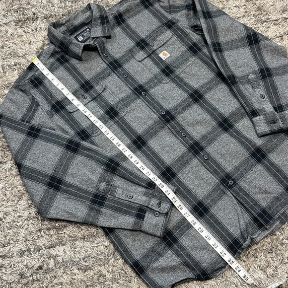 Carhartt Black and Gray Plaid Shirt heavy duty cotton sz XL TALL - Picture 7 of 9